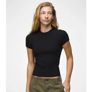 PrAna Foundation Rib Tee in black